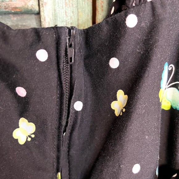 Bonnie jean dress size 6 black blue butterfly - Picture 5 of 5